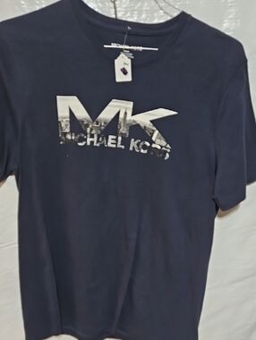 Michael Kors Navy Short-Sleeve T-Shirt with MK Chest Logo